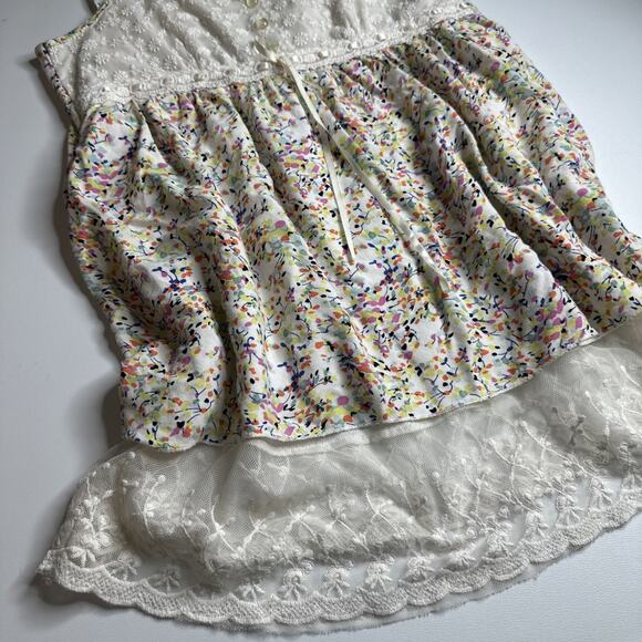 Lace Butterfly Button Floral Camisole Confetti Floral Fairycore Cottage S - Picture 5 of 10